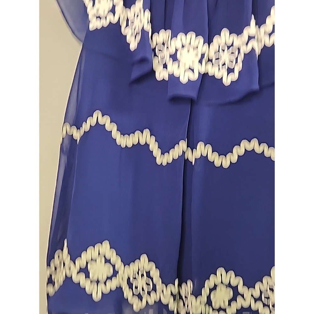 MM Couture By Miss Me Sz S Royal Blue Blouse Top Flowy Whimsical Fairy Girly EUC - Picture 2 of 9
